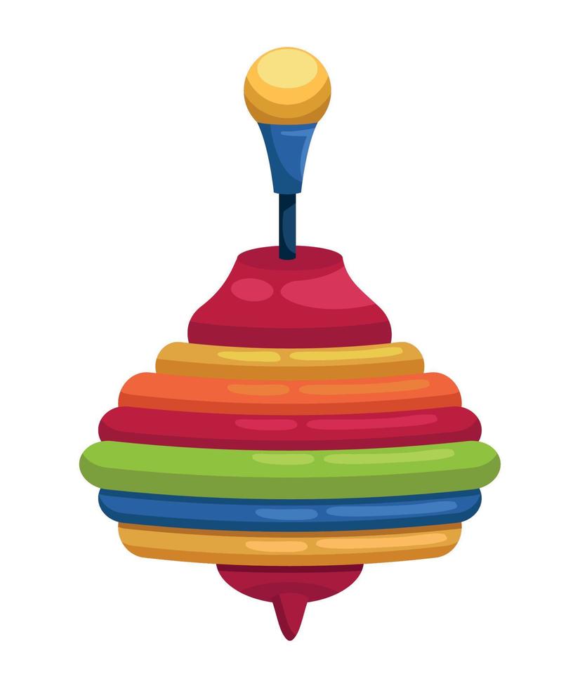 spinning top kids toy vector