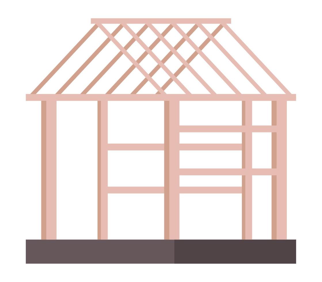 casa con estructura de madera vector