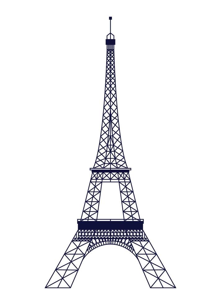 punto de referencia de la torre eiffel vector