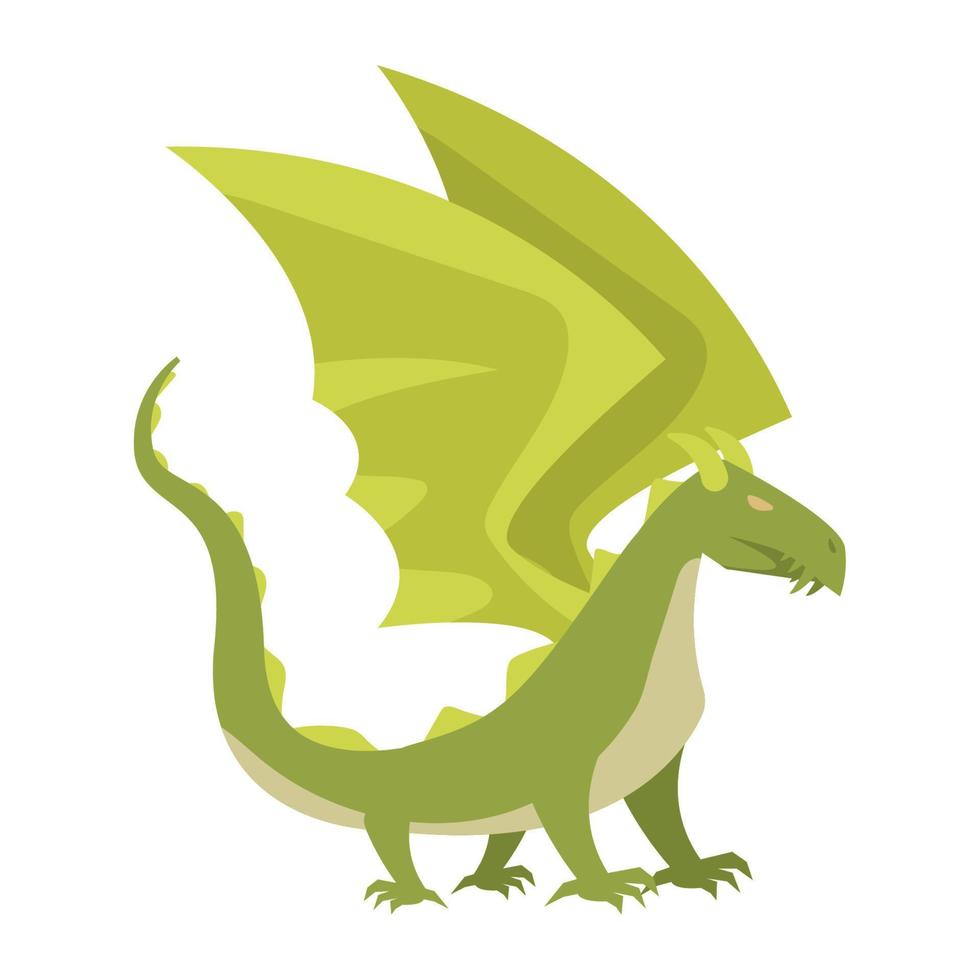 green dragon with wings vector