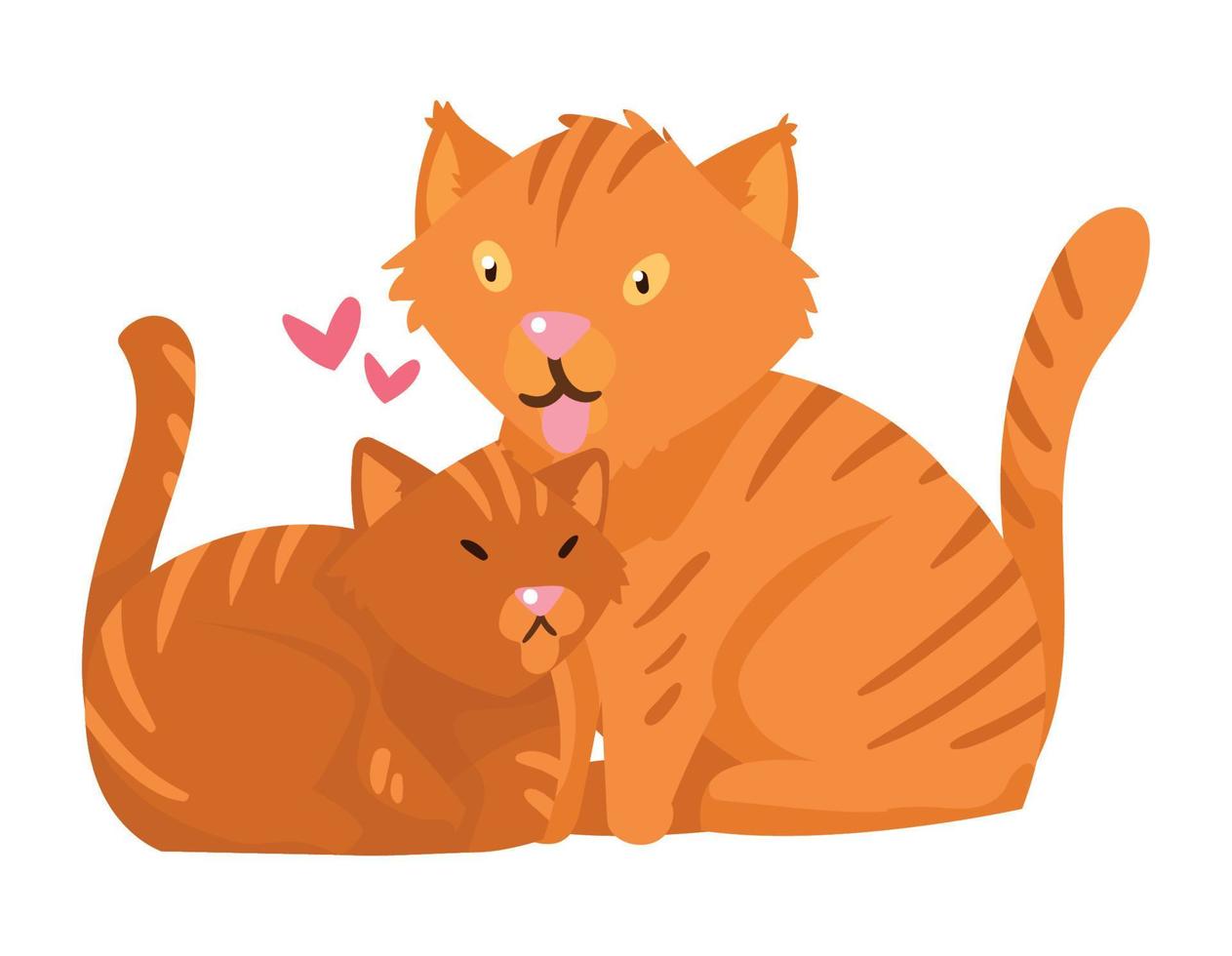 cat mother and baby vector