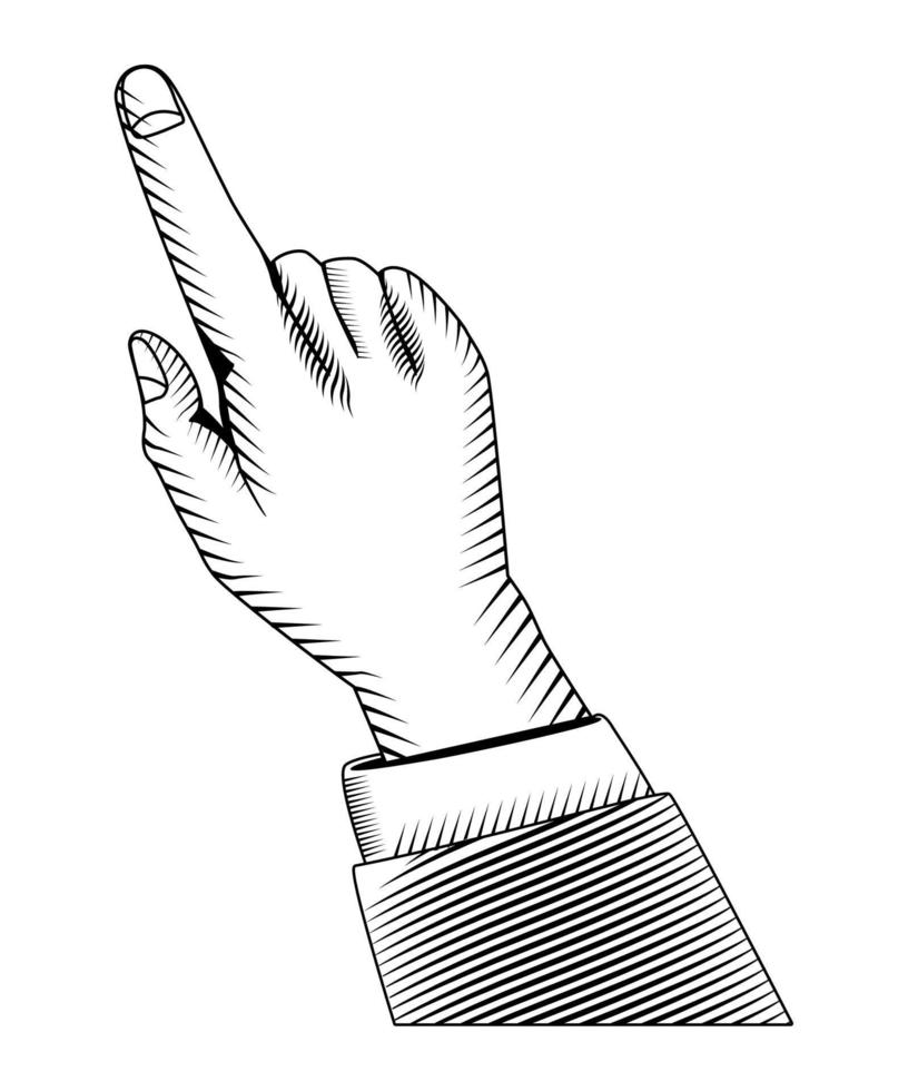 hand indexing left drawn vector