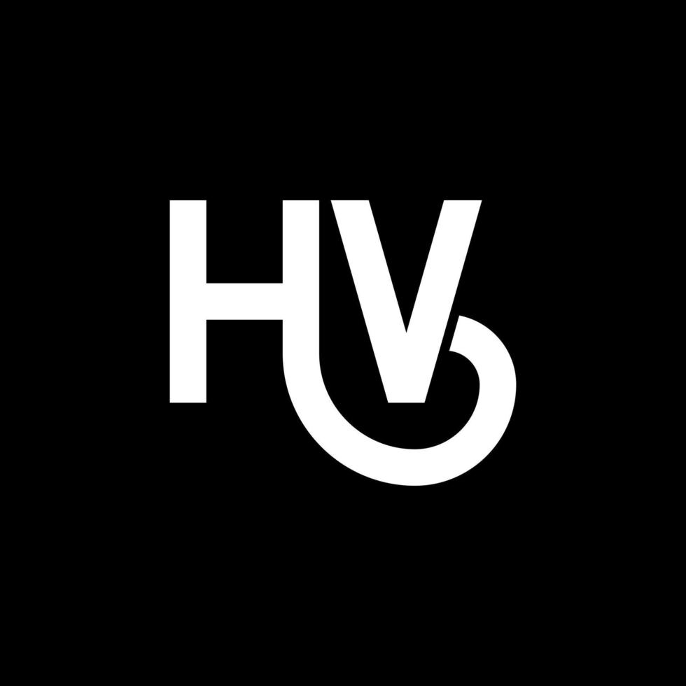 diseño de logotipo de letra hv sobre fondo negro. concepto de logotipo de letra de iniciales creativas hv. diseño de letras hv. hv diseño de letras blancas sobre fondo negro. hv, hv logotipo vector