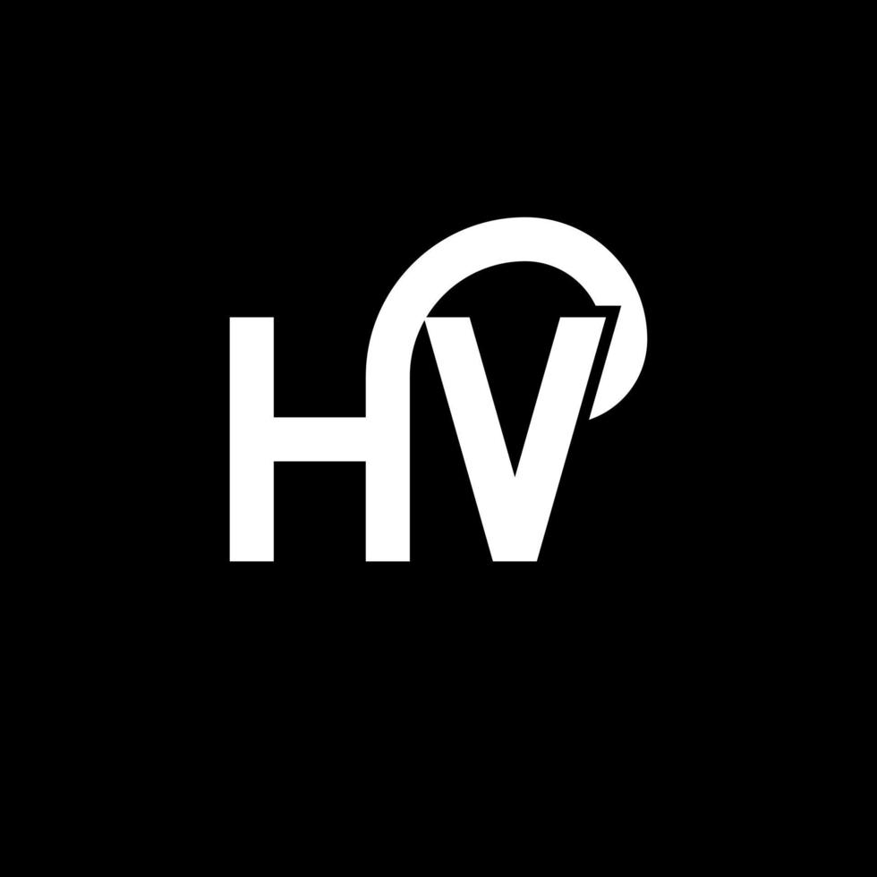 diseño de logotipo de letra hv sobre fondo negro. concepto de logotipo de letra de iniciales creativas hv. diseño de letras hv. hv diseño de letras blancas sobre fondo negro. hv, hv logotipo vector