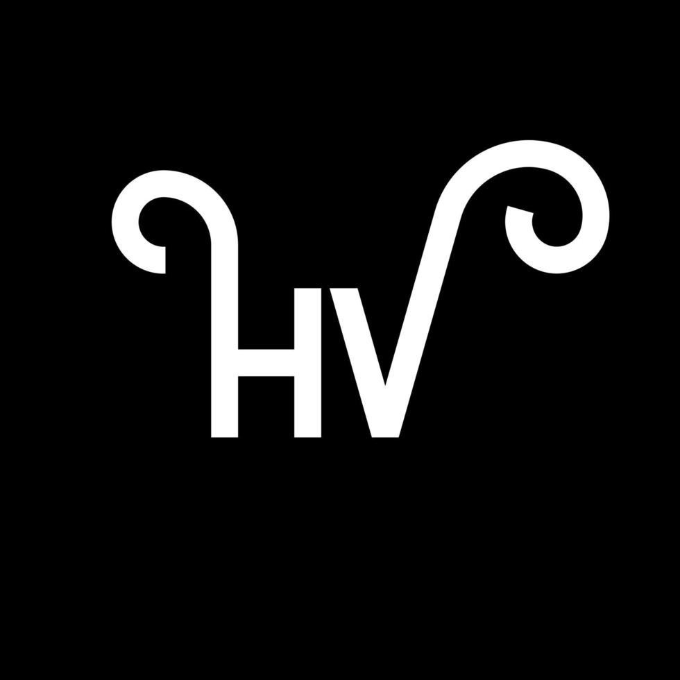 diseño de logotipo de letra hv sobre fondo negro. concepto de logotipo de letra de iniciales creativas hv. diseño de letras hv. hv diseño de letras blancas sobre fondo negro. hv, hv logotipo vector