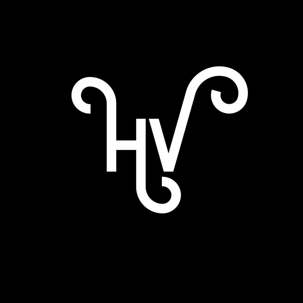 diseño de logotipo de letra hv sobre fondo negro. concepto de logotipo de letra de iniciales creativas hv. diseño de letras hv. hv diseño de letras blancas sobre fondo negro. hv, hv logotipo vector