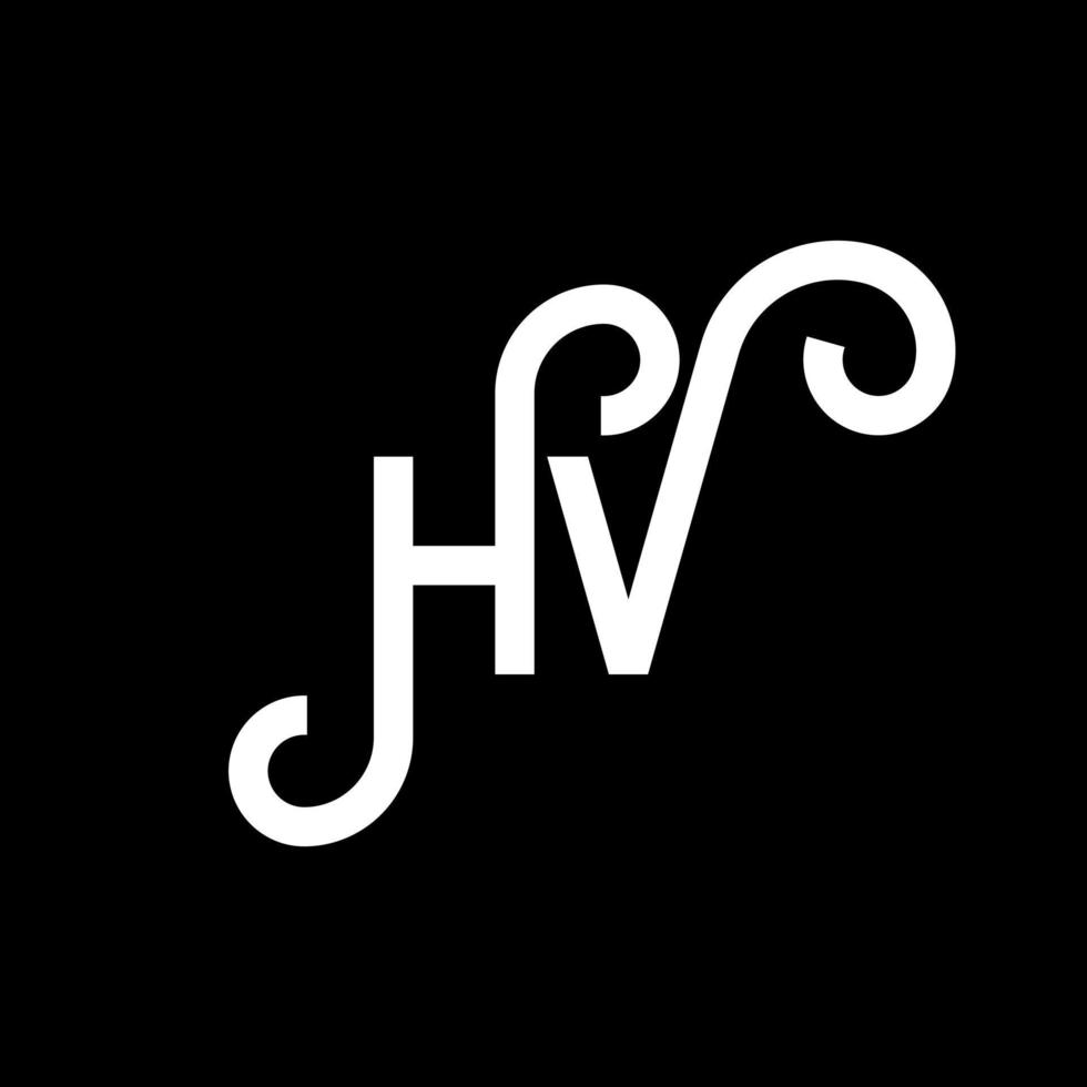 diseño de logotipo de letra hv sobre fondo negro. concepto de logotipo de letra de iniciales creativas hv. diseño de letras hv. hv diseño de letras blancas sobre fondo negro. hv, hv logotipo vector