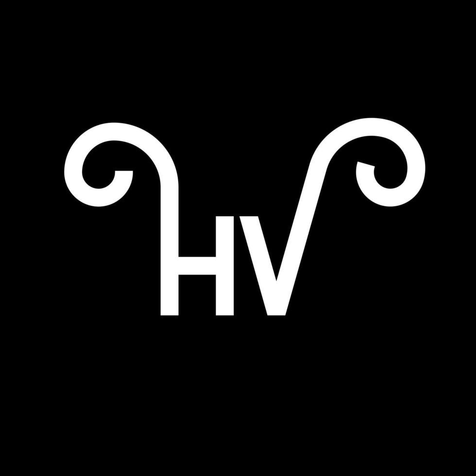 diseño de logotipo de letra hv sobre fondo negro. concepto de logotipo de letra de iniciales creativas hv. diseño de letras hv. hv diseño de letras blancas sobre fondo negro. hv, hv logotipo vector