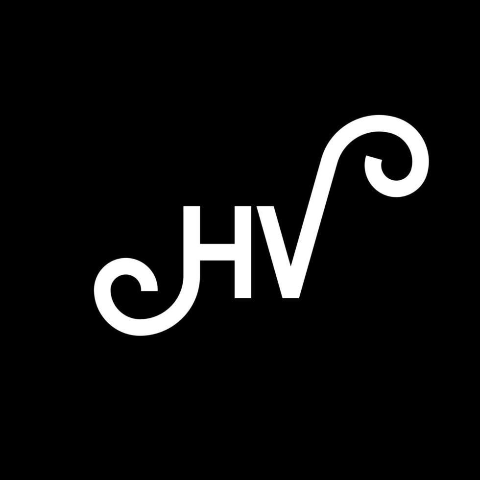 diseño de logotipo de letra hv sobre fondo negro. concepto de logotipo de letra de iniciales creativas hv. diseño de letras hv. hv diseño de letras blancas sobre fondo negro. hv, hv logotipo vector