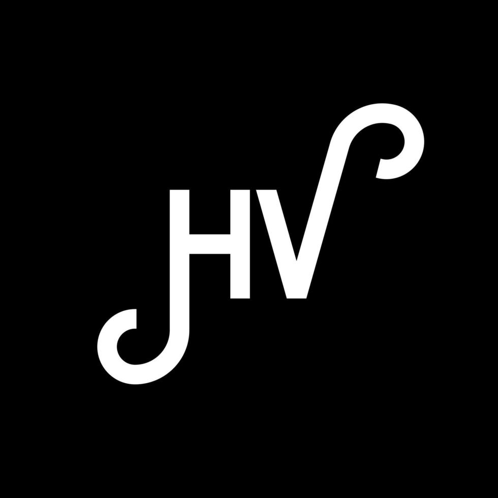 diseño de logotipo de letra hv sobre fondo negro. concepto de logotipo de letra de iniciales creativas hv. diseño de letras hv. hv diseño de letras blancas sobre fondo negro. hv, hv logotipo vector