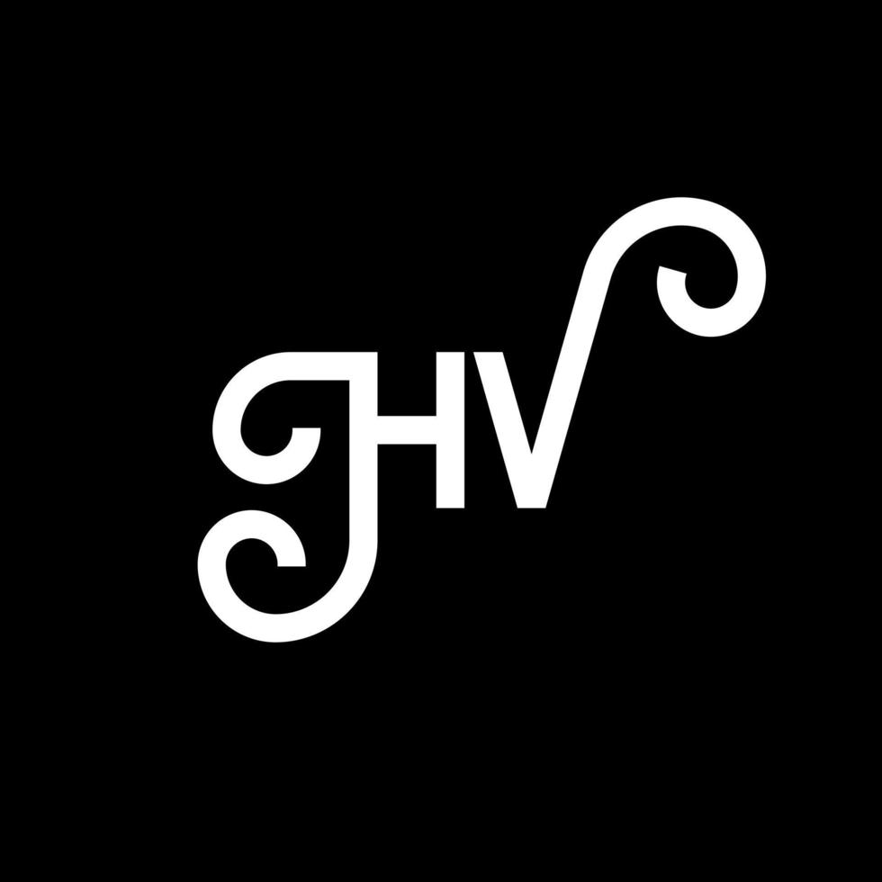 diseño de logotipo de letra hv sobre fondo negro. concepto de logotipo de letra de iniciales creativas hv. diseño de letras hv. hv diseño de letras blancas sobre fondo negro. hv, hv logotipo vector