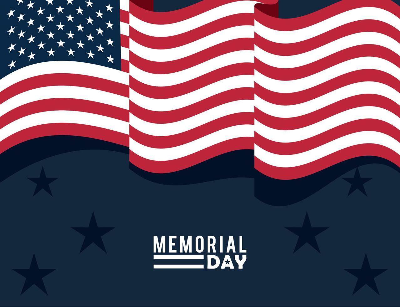 memorial day lettering poster vector