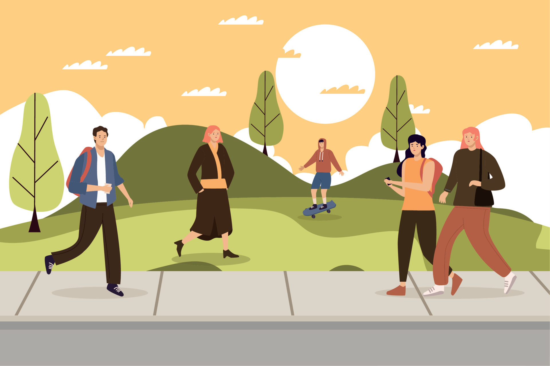 personas-caminando-en-el-parque-10463513-vector-en-vecteezy