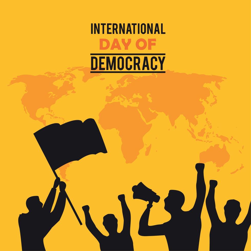 day of democracy lettering card vector