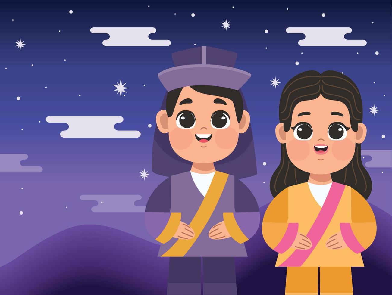 chuseok celebration postcard vector