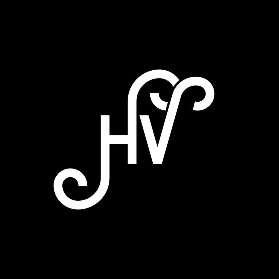 diseño de logotipo de letra hv sobre fondo negro. concepto de logotipo de letra de iniciales creativas hv. diseño de letras hv. hv diseño de letras blancas sobre fondo negro. hv, hv logotipo vector