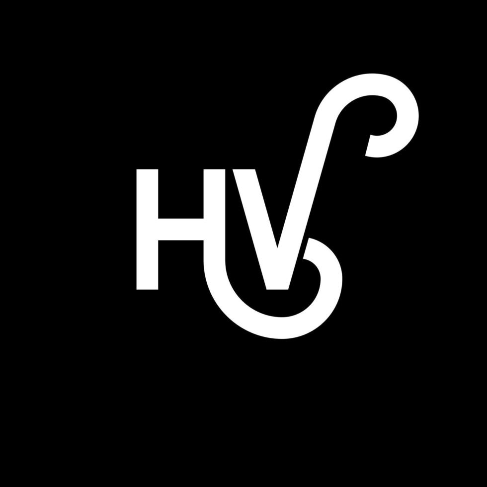 diseño de logotipo de letra hv sobre fondo negro. concepto de logotipo de letra de iniciales creativas hv. diseño de letras hv. hv diseño de letras blancas sobre fondo negro. hv, hv logotipo vector