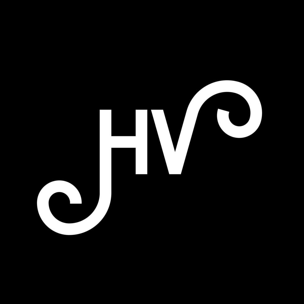 diseño de logotipo de letra hv sobre fondo negro. concepto de logotipo de letra de iniciales creativas hv. diseño de letras hv. hv diseño de letras blancas sobre fondo negro. hv, hv logotipo vector