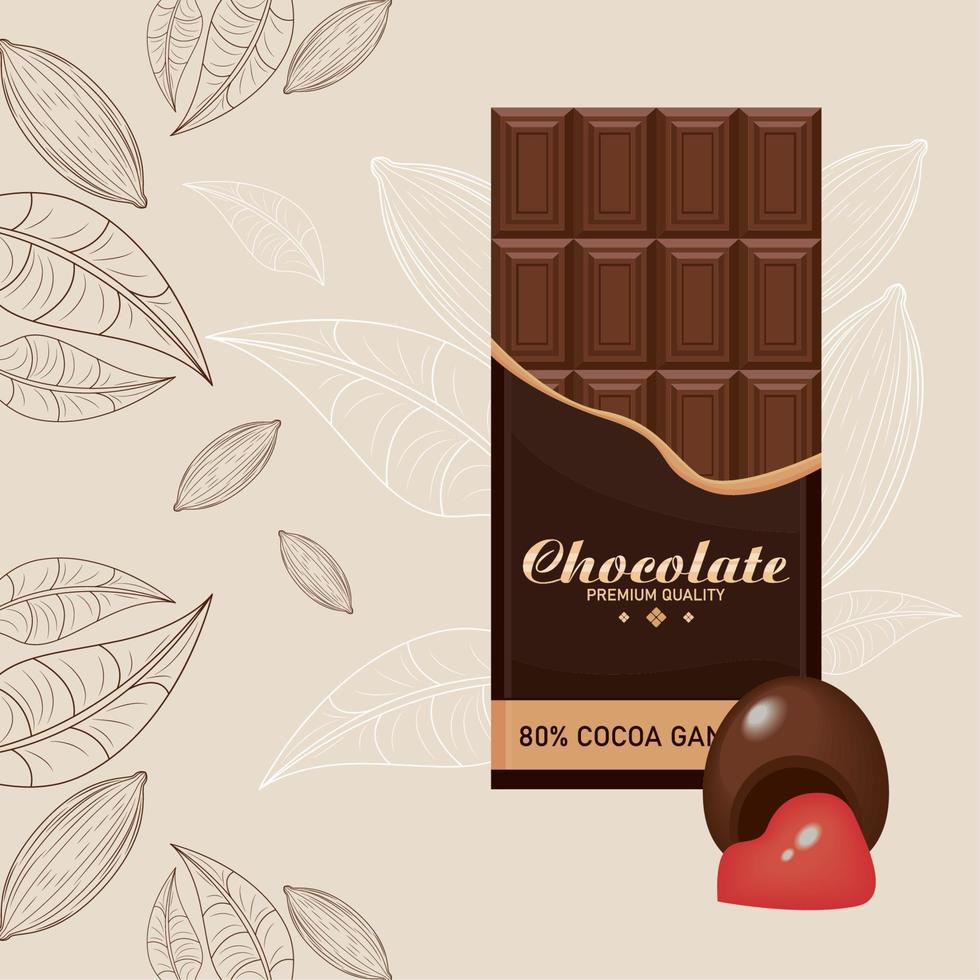 chocolate bar and ball vector