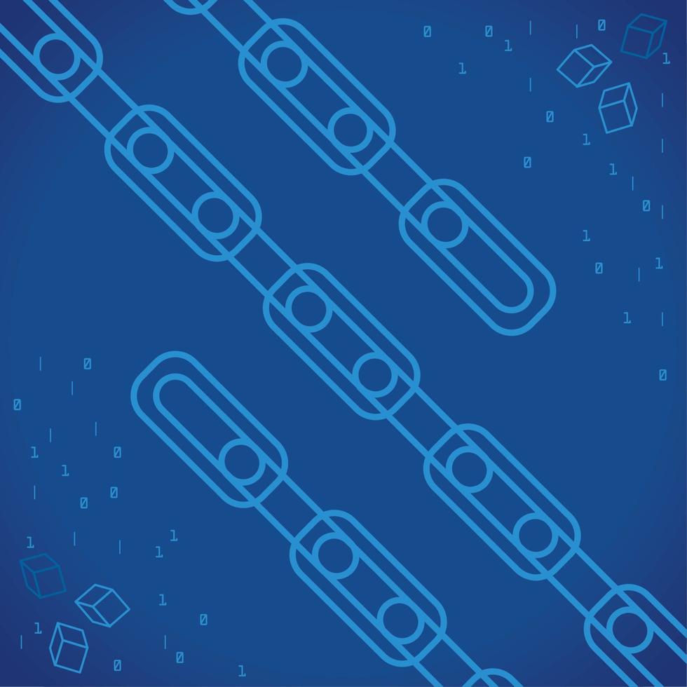 chains in blue tech vector