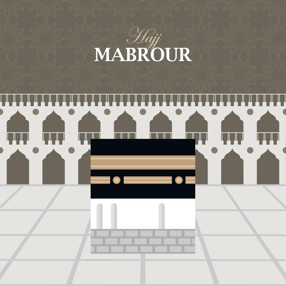 hajj mabrour lettering celebration vector