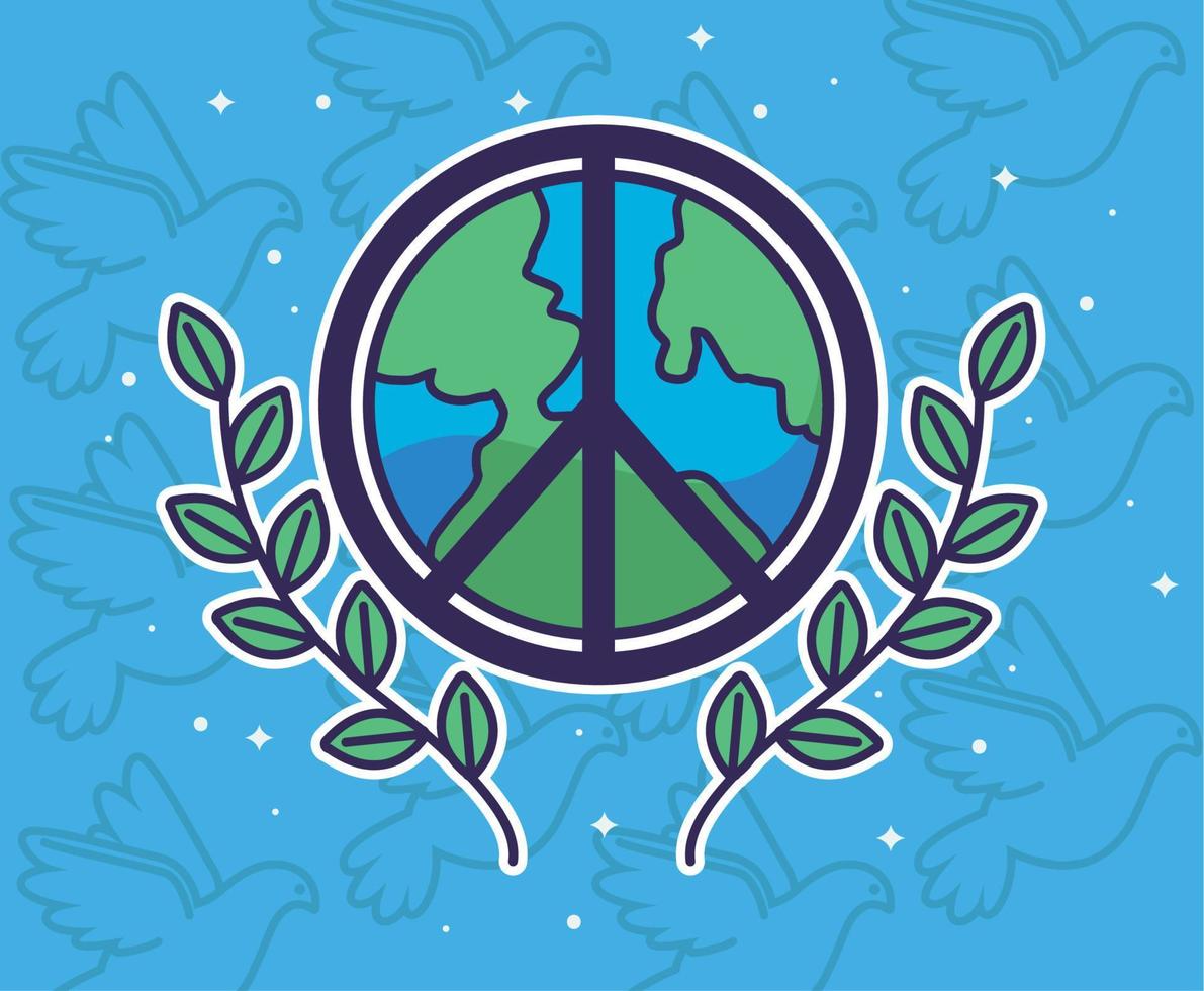 peace symbol in earth vector