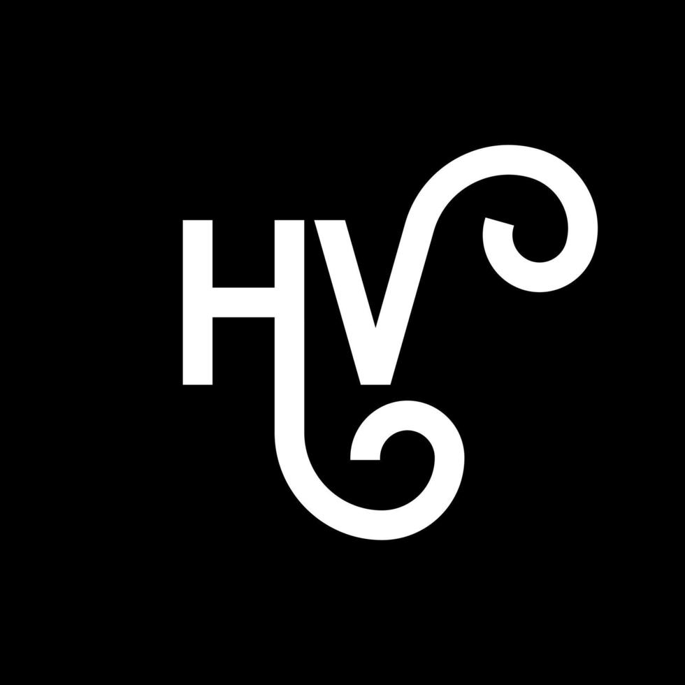 diseño de logotipo de letra hv sobre fondo negro. concepto de logotipo de letra de iniciales creativas hv. diseño de letras hv. hv diseño de letras blancas sobre fondo negro. hv, hv logotipo vector