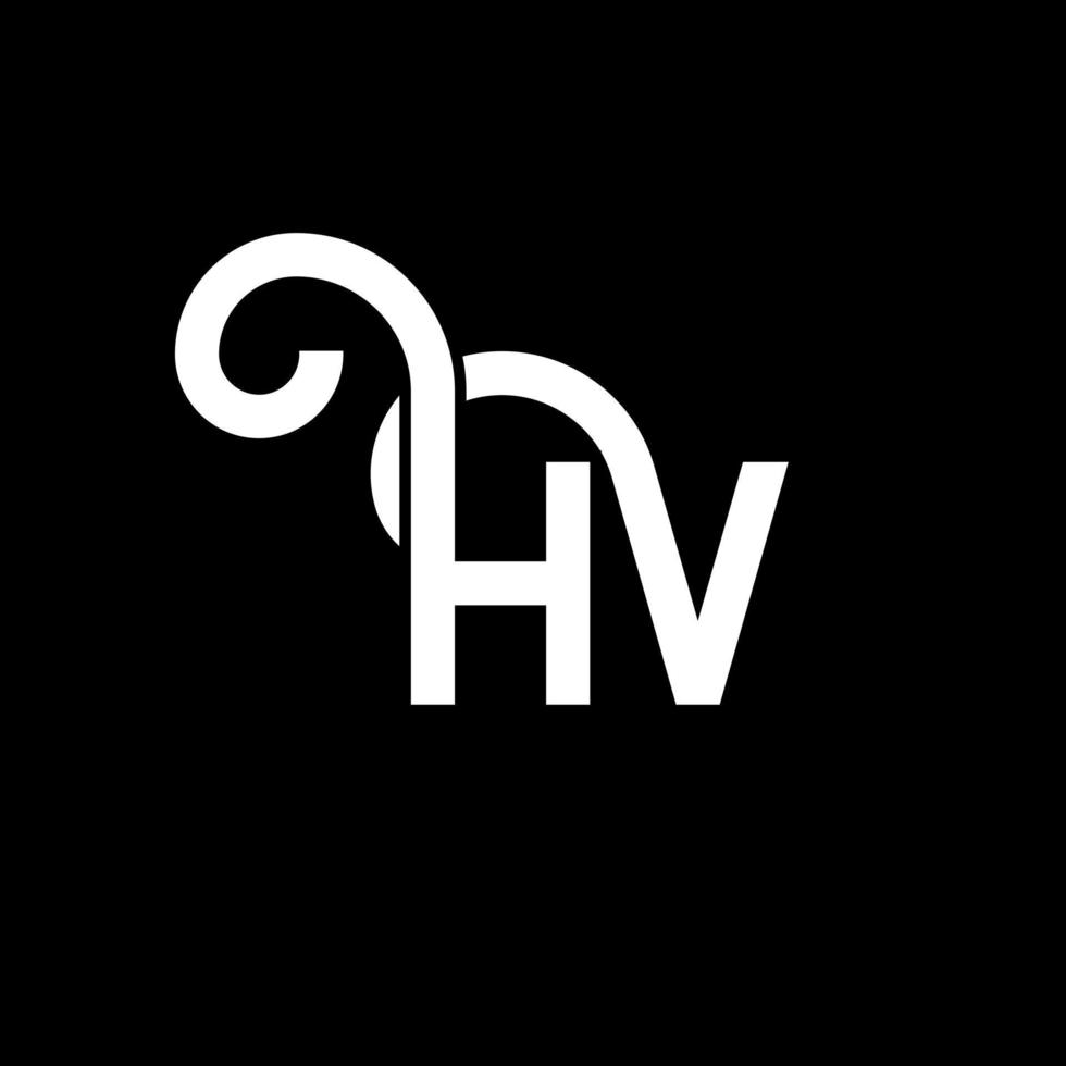 HV letter logo design on black background. HV creative initials letter logo concept. hv letter design. HV white letter design on black background. H V, h v logo vector