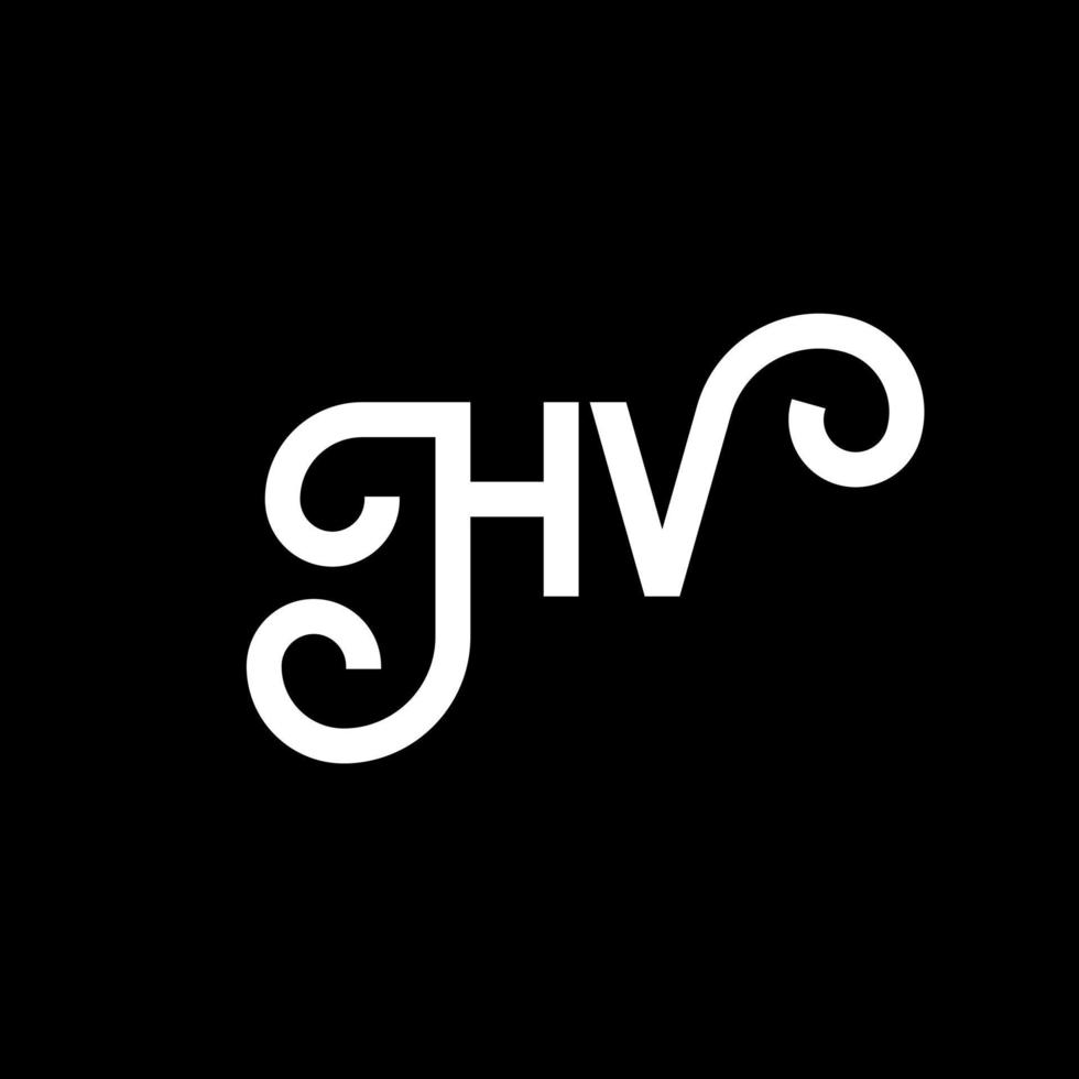 HV letter logo design on black background. HV creative initials letter logo concept. hv letter design. HV white letter design on black background. H V, h v logo vector