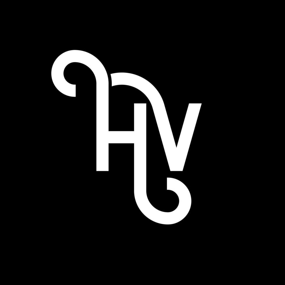 diseño de logotipo de letra hv sobre fondo negro. concepto de logotipo de letra de iniciales creativas hv. diseño de letras hv. hv diseño de letras blancas sobre fondo negro. hv, hv logotipo vector