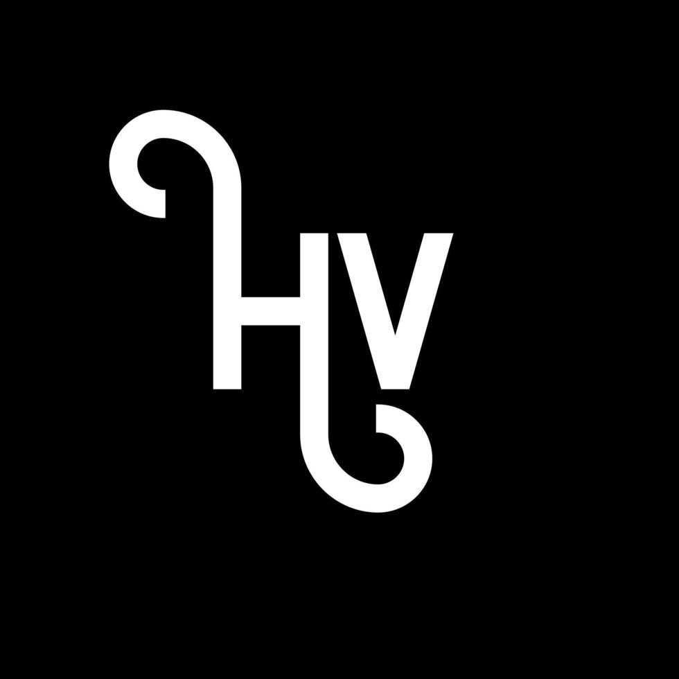 diseño de logotipo de letra hv sobre fondo negro. concepto de logotipo de letra de iniciales creativas hv. diseño de letras hv. hv diseño de letras blancas sobre fondo negro. hv, hv logotipo vector