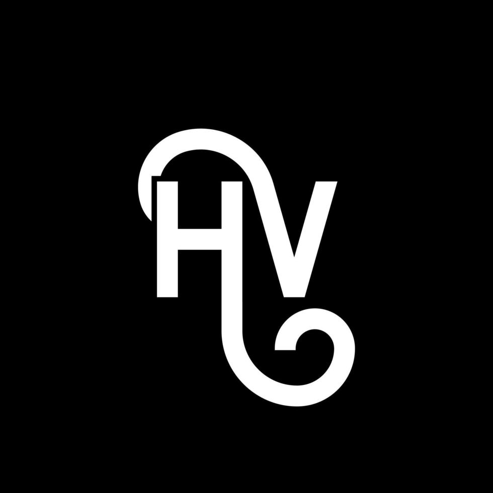 diseño de logotipo de letra hv sobre fondo negro. concepto de logotipo de letra de iniciales creativas hv. diseño de letras hv. hv diseño de letras blancas sobre fondo negro. hv, hv logotipo vector