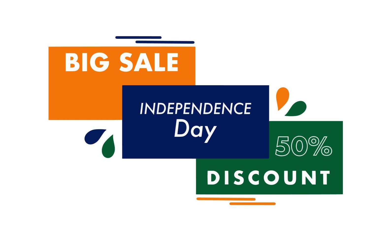 independence day sale banner in tricolor wave style vector