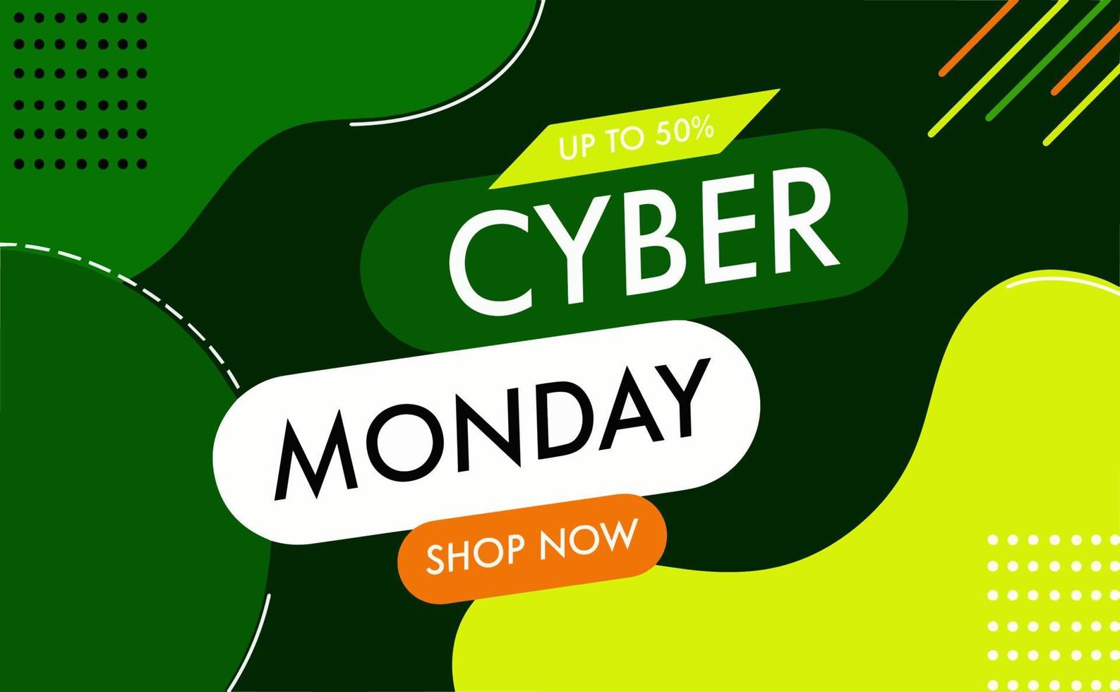 Plantilla de banner de venta de Cyber Monday para ilustración de vector de promoción empresarial