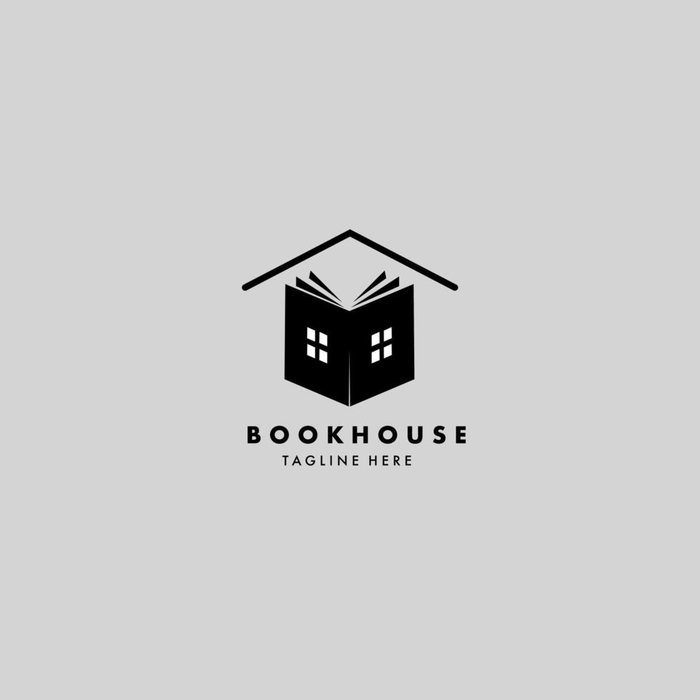 casa de libros y concepto de logotipo abstracto para empresa, empresa, fundación, negocio, puesta en marcha y empresa. vector