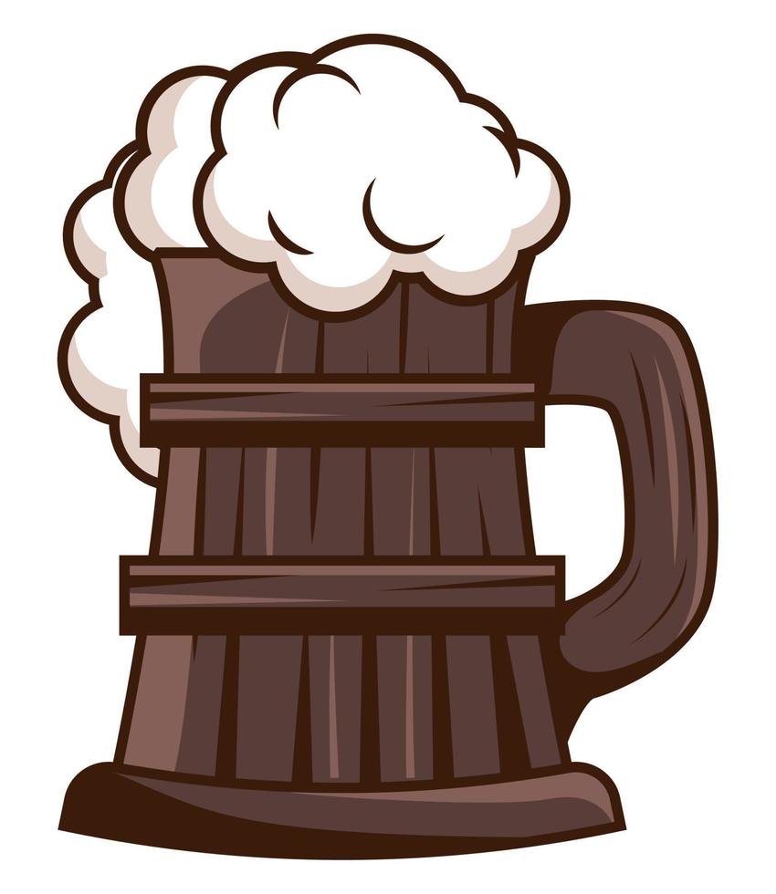 cold beer mug wooden vector