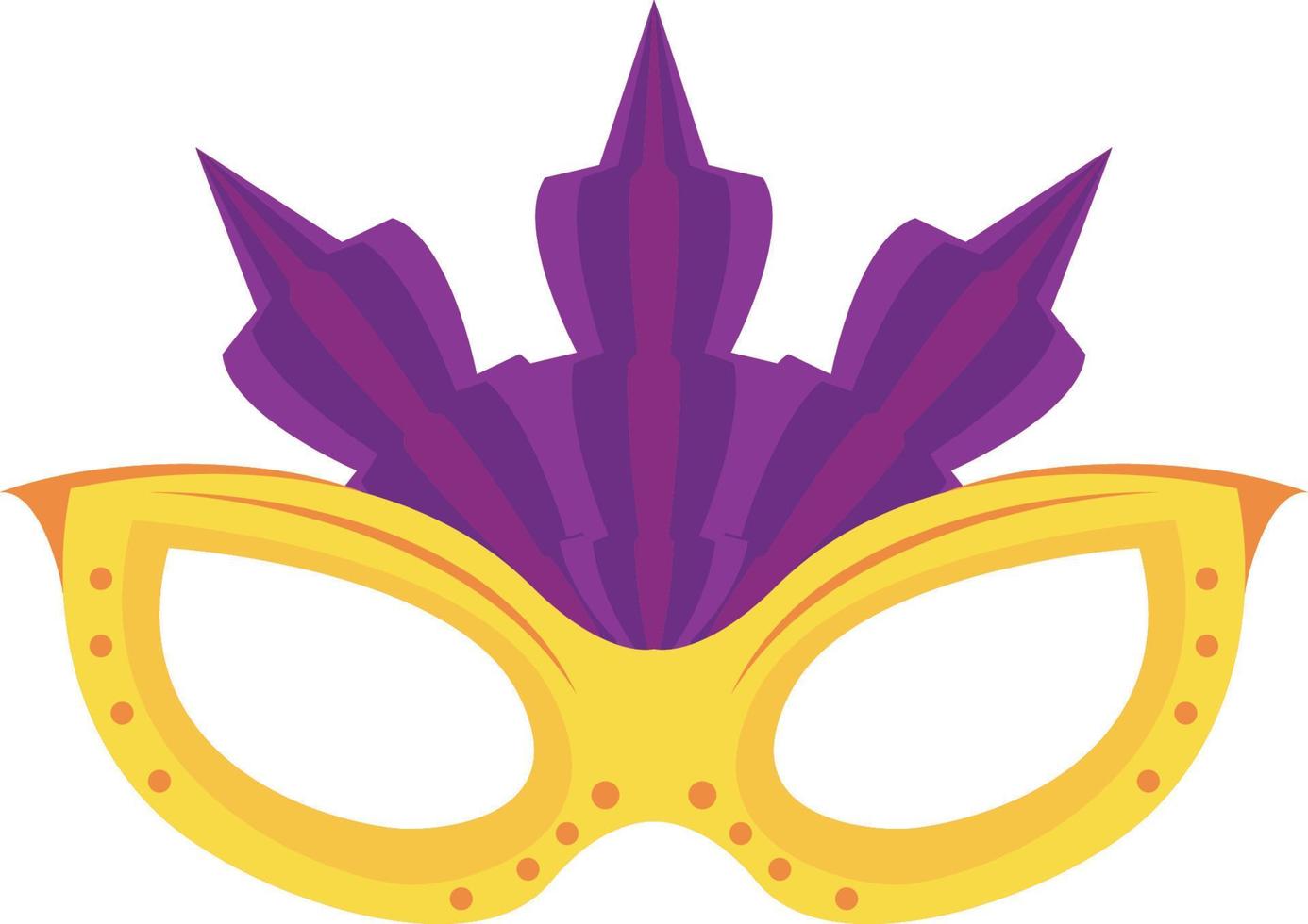 máscara amarilla de carnaval vector