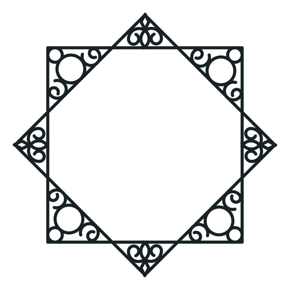 monochrome vintage geometric frame vector