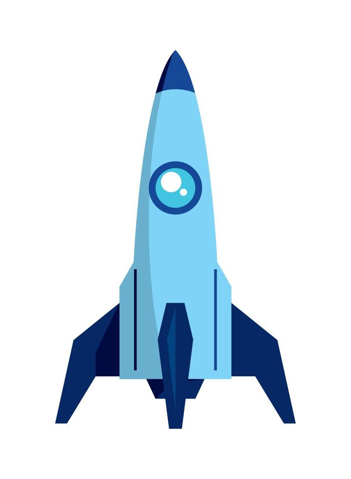 blue rocket startup vector