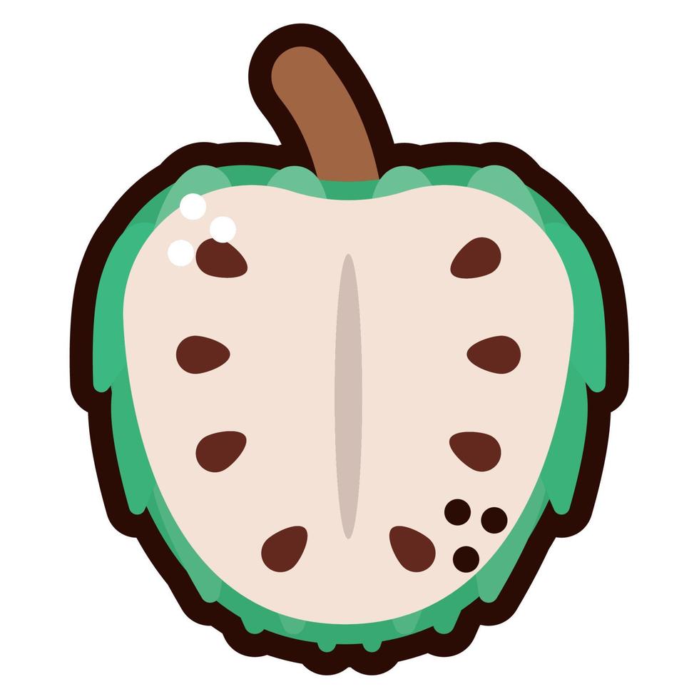 fruit half soursop doodle vector