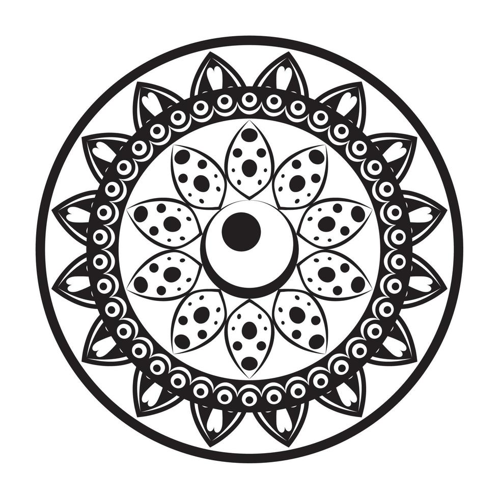 monochrome mandala decoration vector