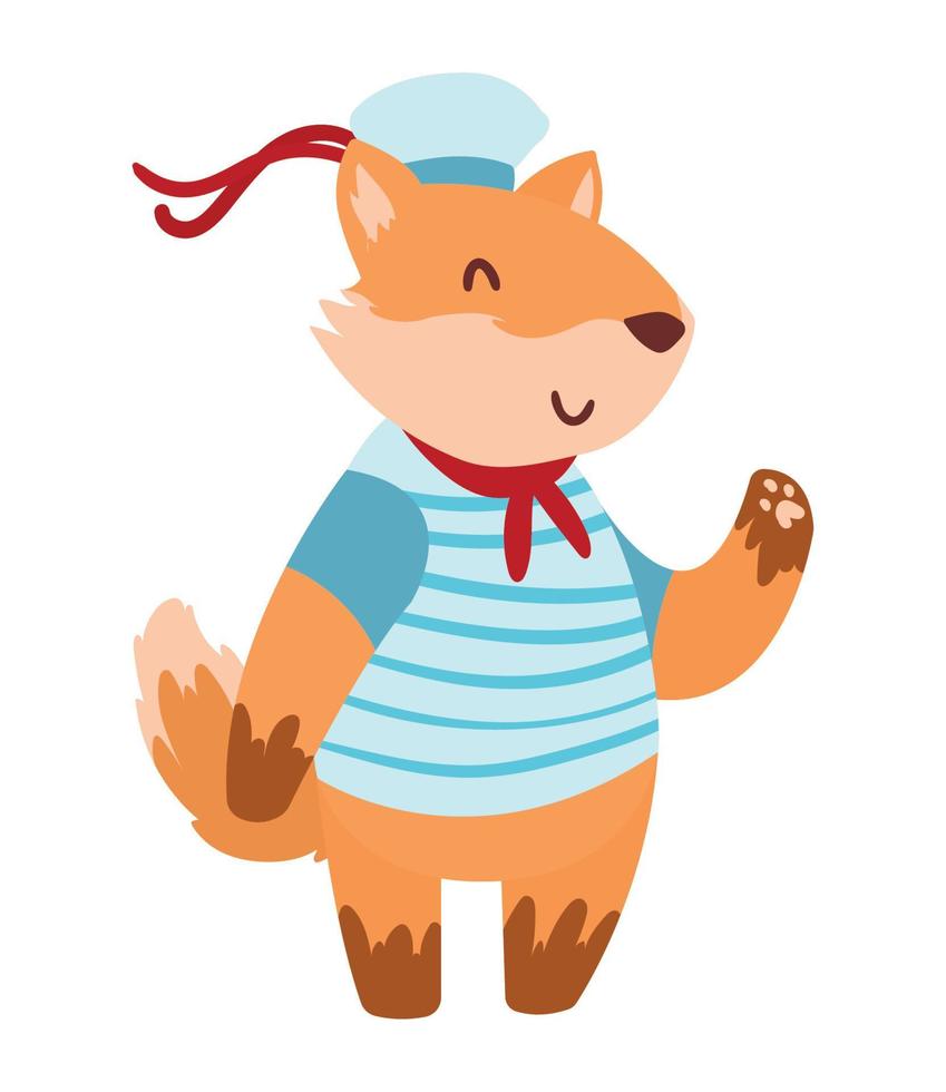 cute squirrel animal sailor vector