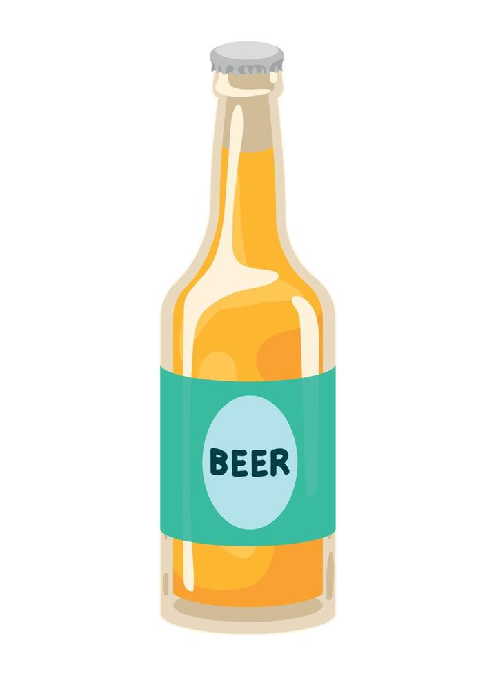 beer bottle with label vector