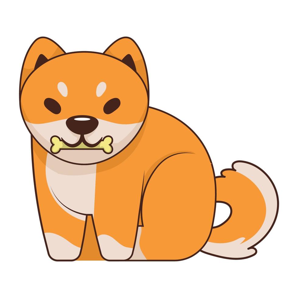 personaje de shiba inu enojado vector