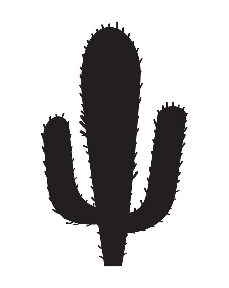 silueta de planta de cactus vector