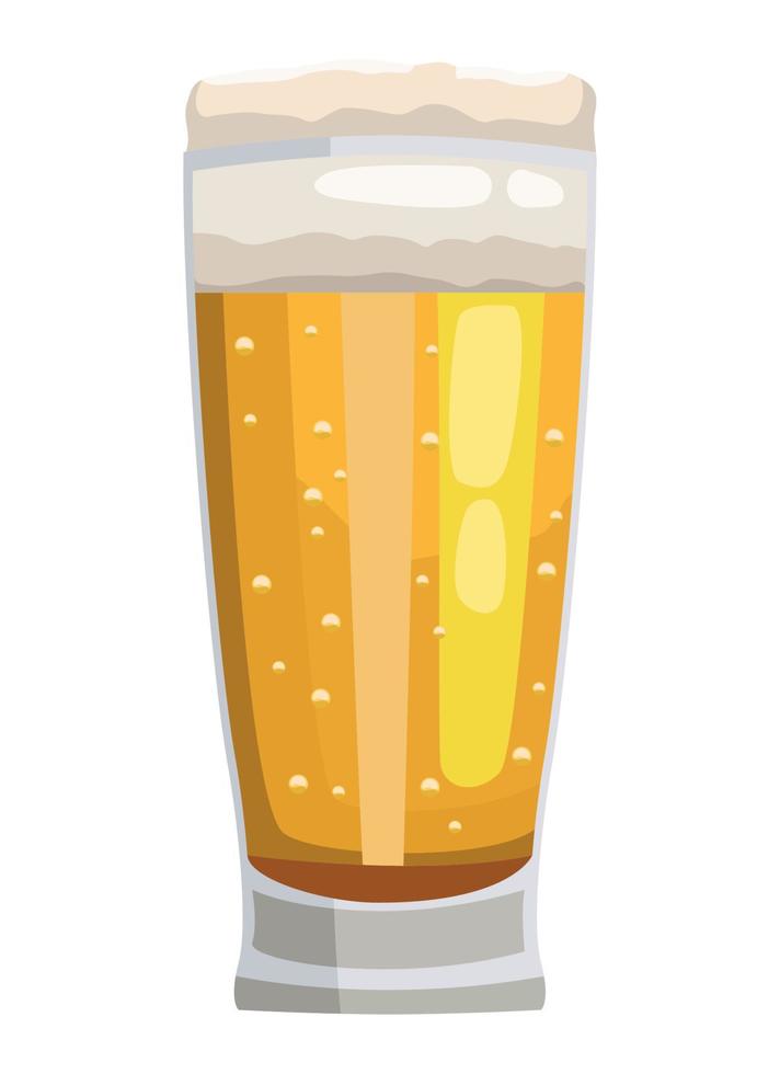 beer glass with foam vector