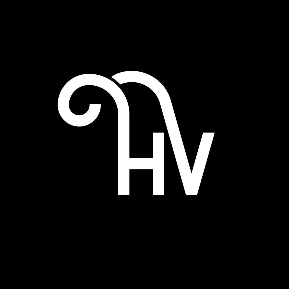 diseño de logotipo de letra hv sobre fondo negro. concepto de logotipo de letra de iniciales creativas hv. diseño de letras hv. hv diseño de letras blancas sobre fondo negro. hv, hv logotipo vector