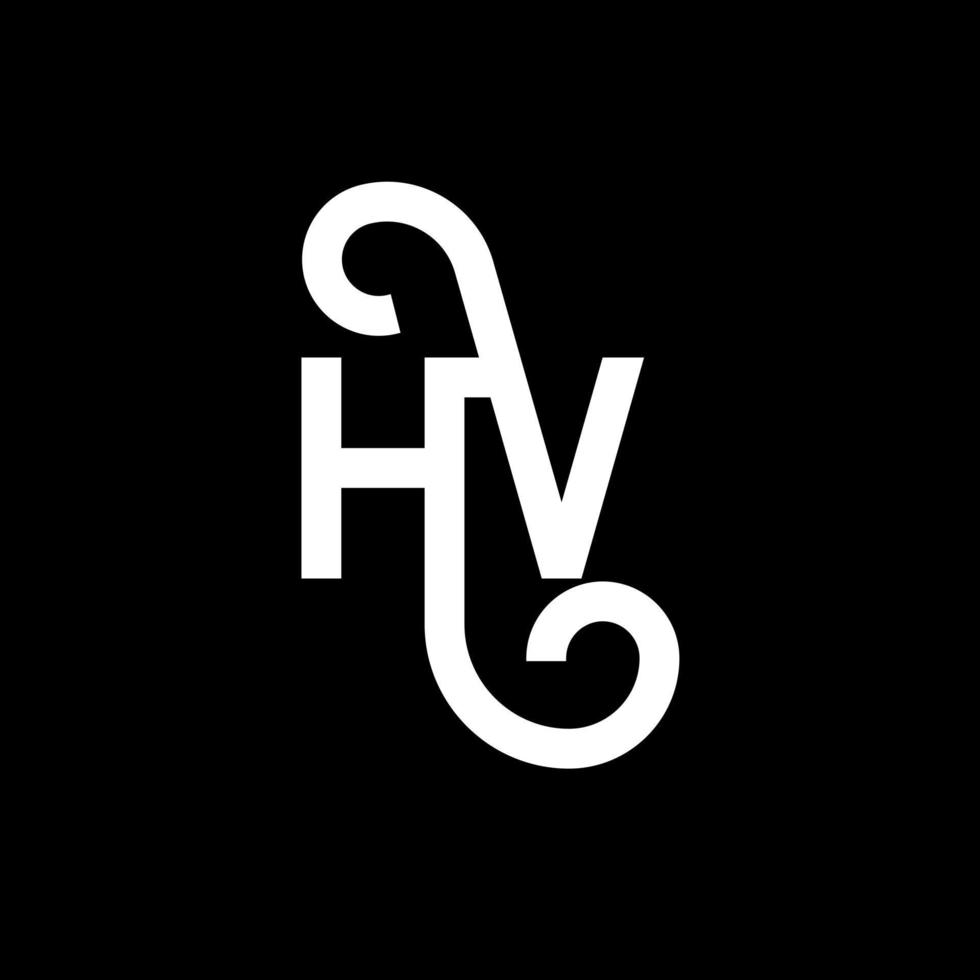 diseño de logotipo de letra hv sobre fondo negro. concepto de logotipo de letra de iniciales creativas hv. diseño de letras hv. hv diseño de letras blancas sobre fondo negro. hv, hv logotipo vector