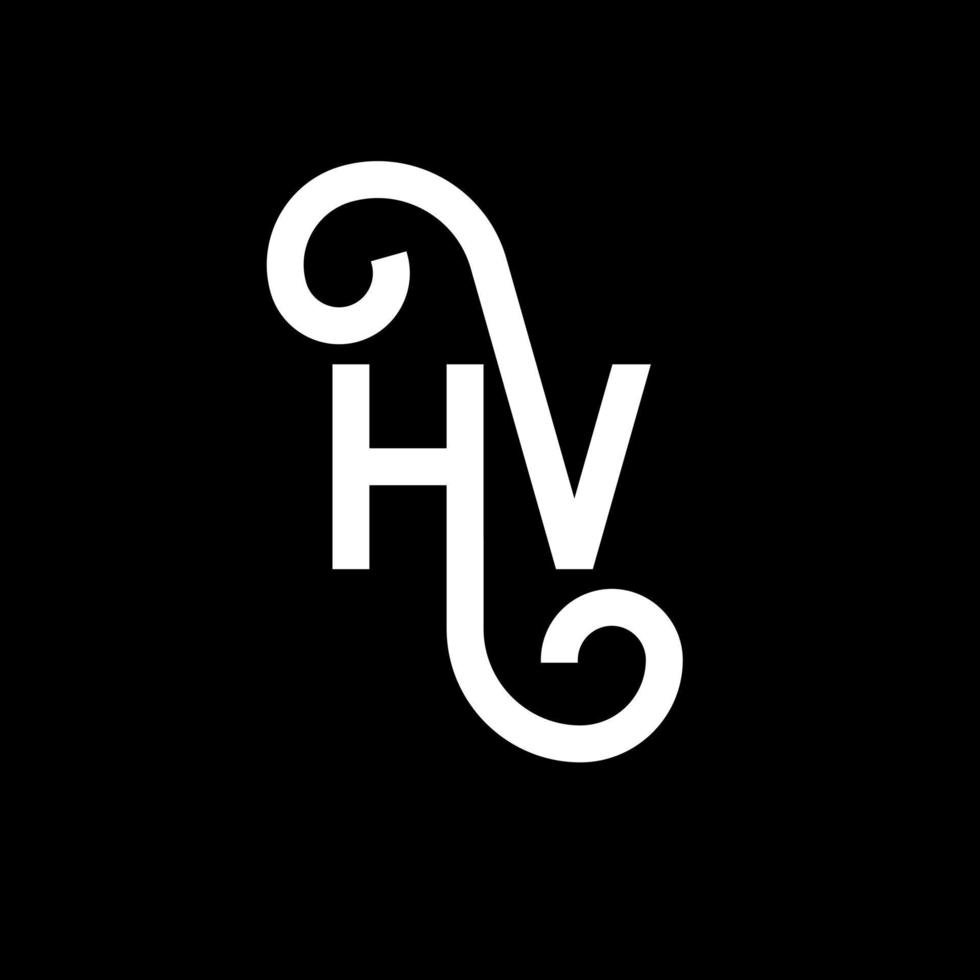 diseño de logotipo de letra hv sobre fondo negro. concepto de logotipo de letra de iniciales creativas hv. diseño de letras hv. hv diseño de letras blancas sobre fondo negro. hv, hv logotipo vector