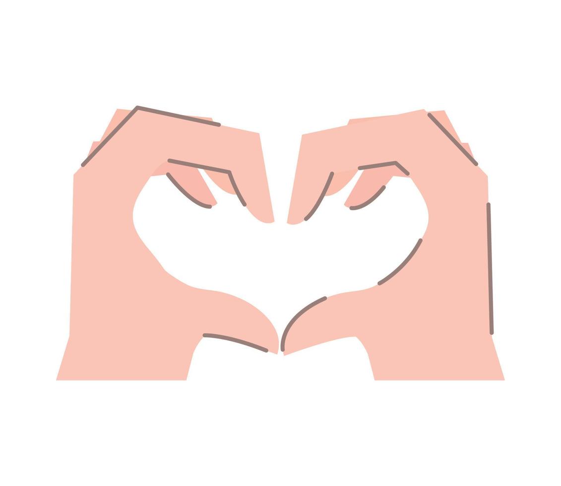 hands making a heart vector
